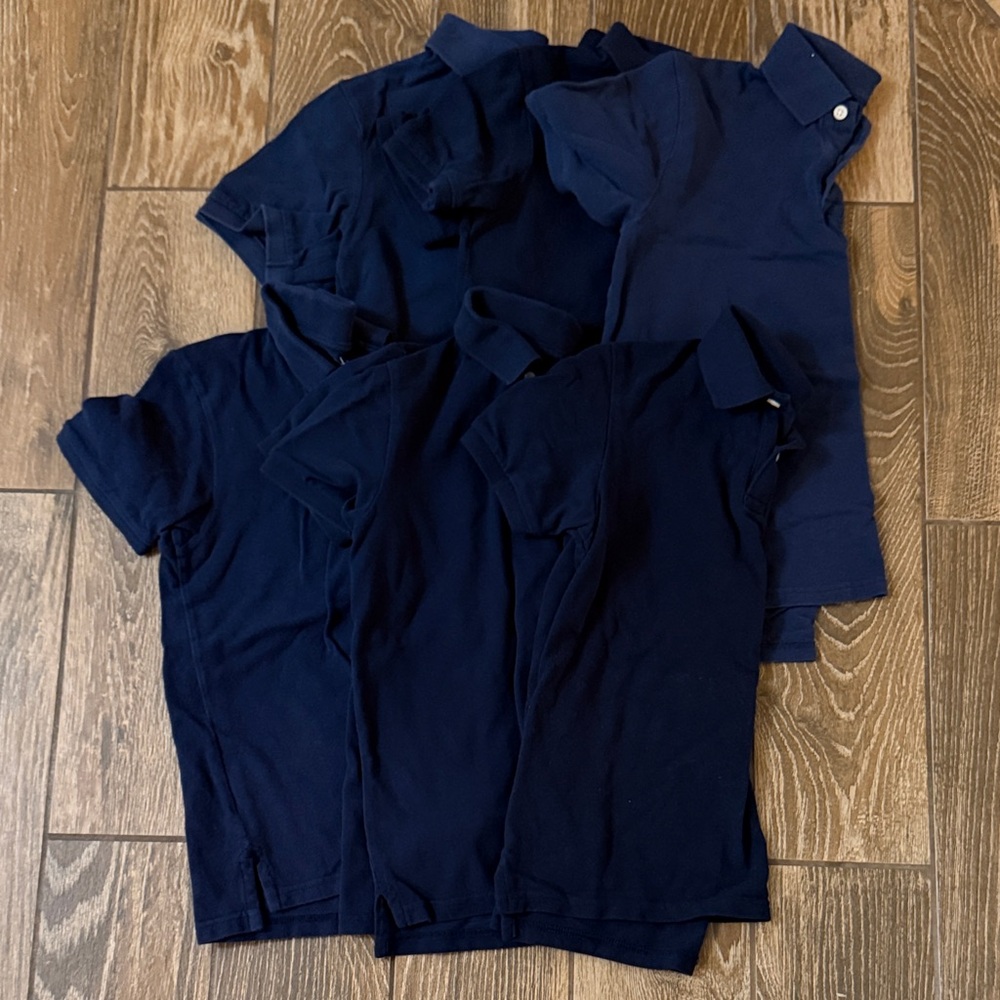 Set of 6: The Children's Place Navy Kids Polo Shirt Collection - Size Large